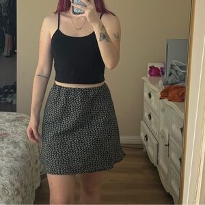 Audrey Black and White Mini Skirt